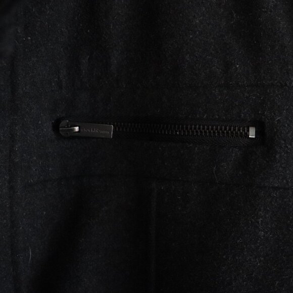 Black Label Mens Black Sz 40 Stockhomme Full Zip Buttoned Wool Blend Lined Coat - Picture 7 of 14